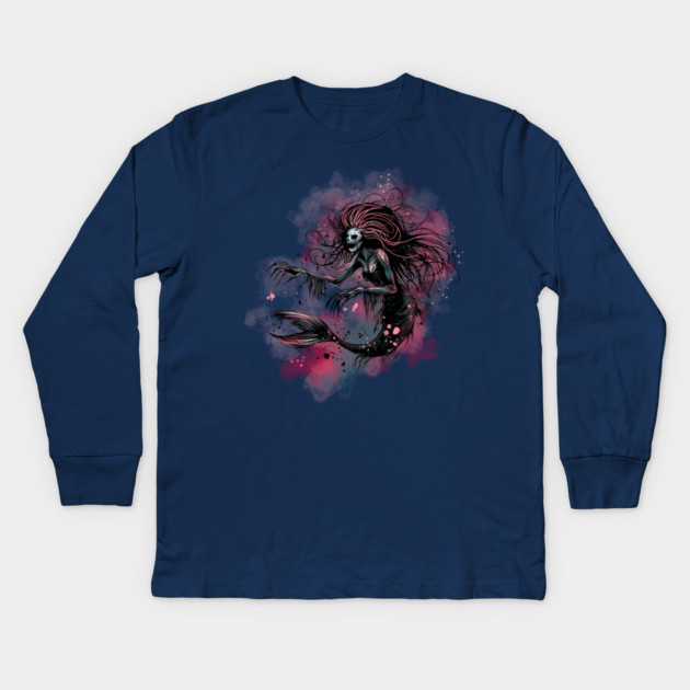 Deep Sea Mermaid Kids Long Sleeve T-Shirt by H. R. Sinclair