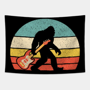 Bigfoot Play Electric Guitar Vintage for Bass Player Bassist Music Guitarist Tapestry