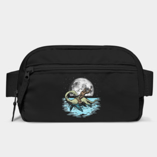 Funny Bigfoot Riding Nessie Loch Ness Monster & Full Moon Bag