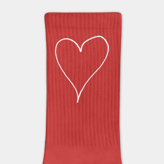 White Line Heart Outline - Valentine's Day by Creatifly Graphic Tees