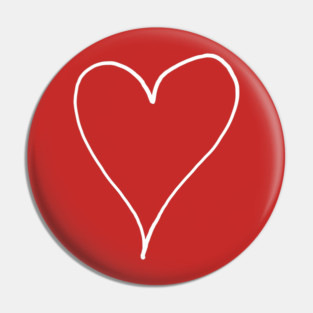 White Line Heart Outline - Valentine's Day Pin