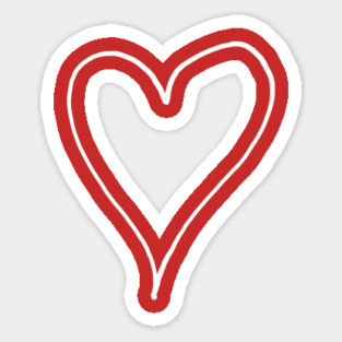 White Line Heart Outline - Valentine's Day Sticker
