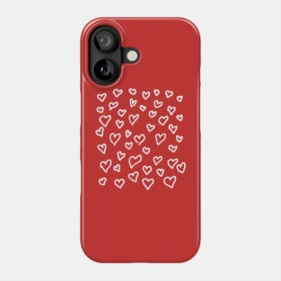 Hand Drawn Hearts Pattern Phone Case