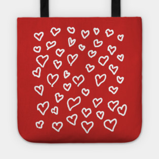 Hand Drawn Hearts Pattern Tote