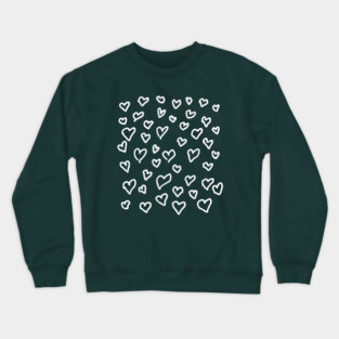 Hand Drawn Hearts Pattern Crewneck Sweatshirt