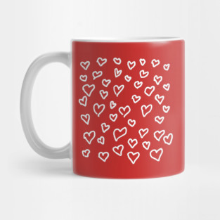 Hand Drawn Hearts Pattern Mug