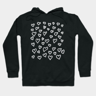 Hand Drawn Hearts Pattern Hoodie