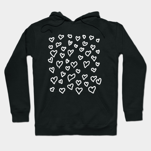 Hand Drawn Hearts Pattern Hoodie by Creatifly Graphic Tees