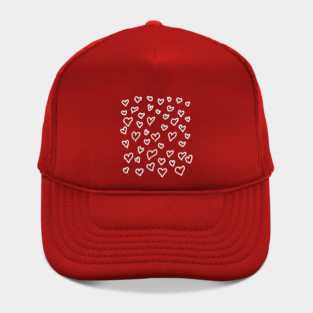 Hand Drawn Hearts Pattern Hat