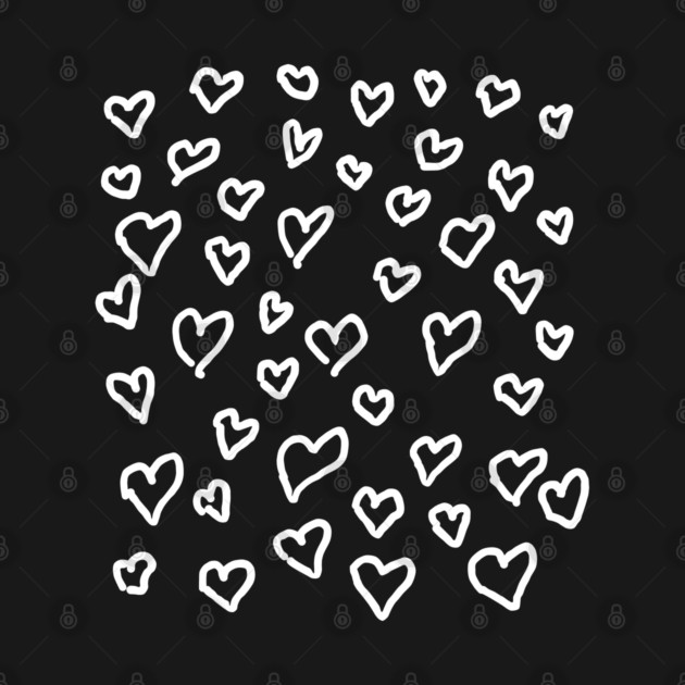 Hand Drawn Hearts Pattern by Creatifly Graphic Tees