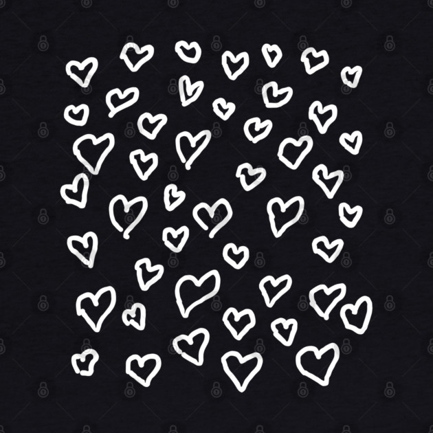 Hand Drawn Hearts Pattern by Creatifly Graphic Tees