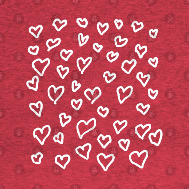 Hand Drawn Hearts Pattern by Creatifly Graphic Tees