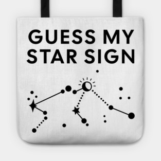 Guess My Star Sign – Aquarius Zodiac, Astrology Constellation - Black Print Tote