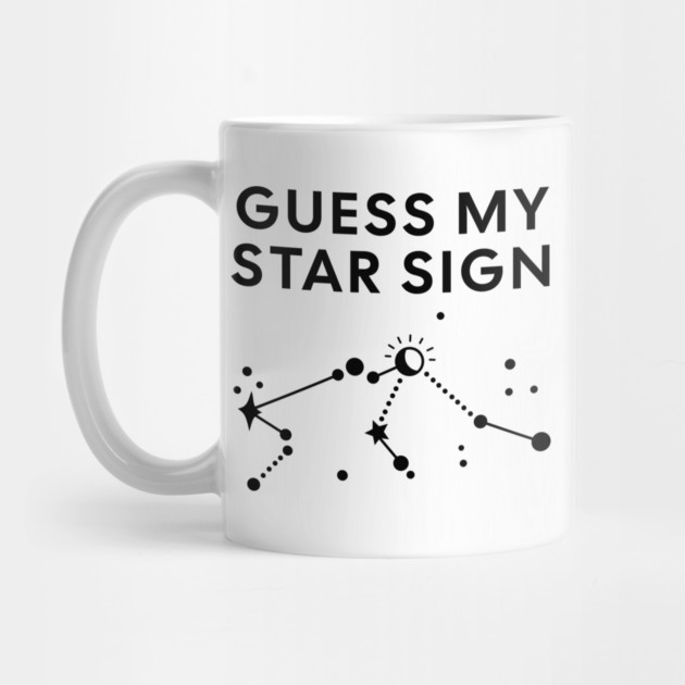 Guess My Star Sign – Aquarius Zodiac, Astrology Constellation - Black Print by Designed By Marty