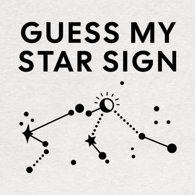 Guess My Star Sign – Aquarius Zodiac, Astrology Constellation - Black Print by Designed By Marty