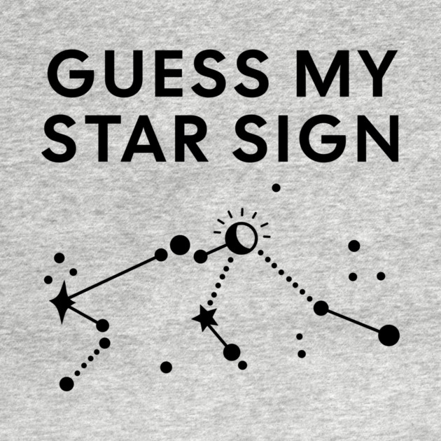 Guess My Star Sign – Aquarius Zodiac, Astrology Constellation - Black Print by Designed By Marty