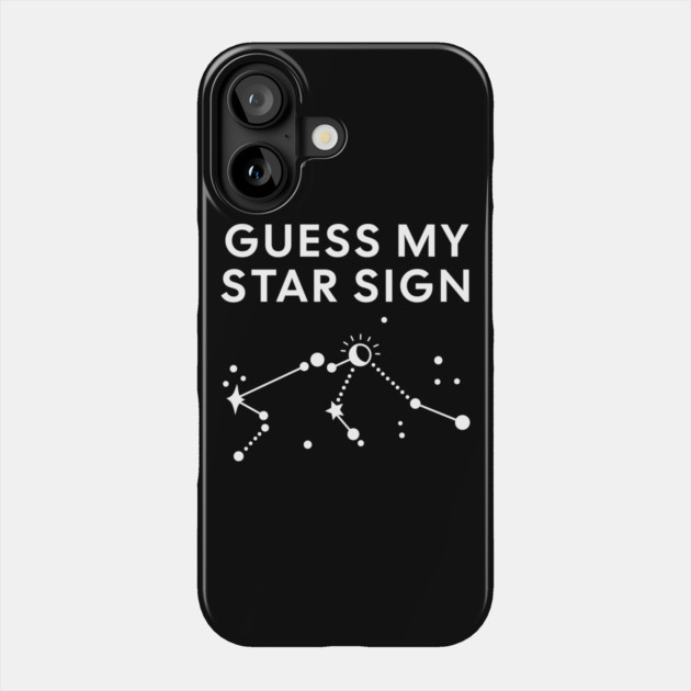 Guess My Star Sign – Aquarius Zodiac, Astrology Constellation - White Print Phone Case by Designed By Marty