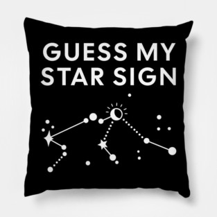 Guess My Star Sign – Aquarius Zodiac, Astrology Constellation - White Print Pillow