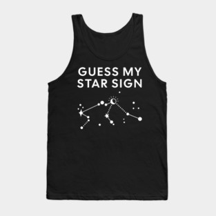 Guess My Star Sign – Aquarius Zodiac, Astrology Constellation - White Print Tank Top