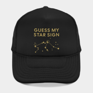Guess My Star Sign – Aquarius Zodiac, Astrology Constellation - Antique Gold Print Hat
