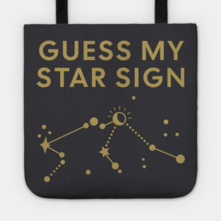 Guess My Star Sign – Aquarius Zodiac, Astrology Constellation - Antique Gold Print Tote