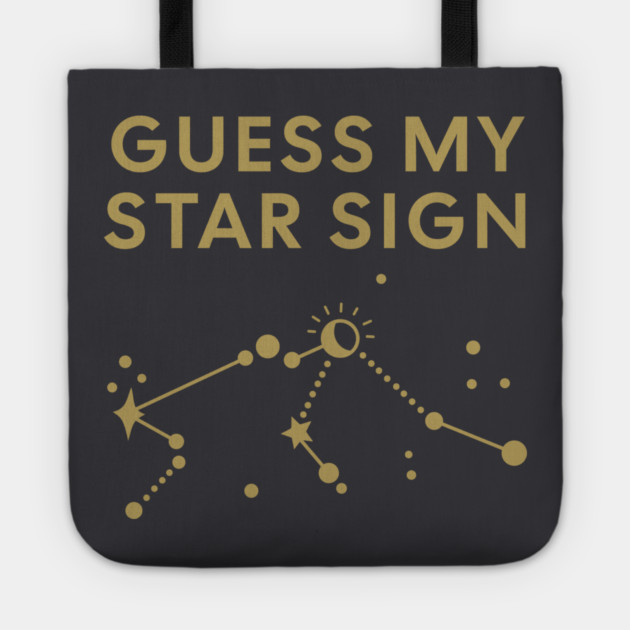 Guess My Star Sign – Aquarius Zodiac, Astrology Constellation - Antique Gold Print Tote by Designed By Marty