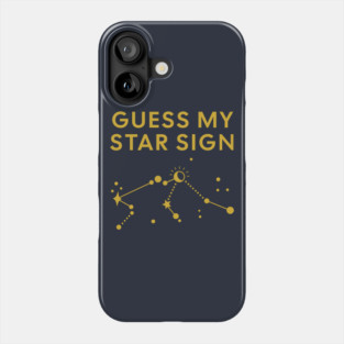 Guess My Star Sign – Aquarius Zodiac, Astrology Constellation - Classic Gold Print Phone Case