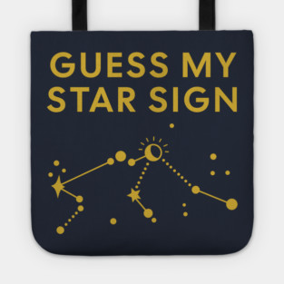 Guess My Star Sign – Aquarius Zodiac, Astrology Constellation - Classic Gold Print Tote
