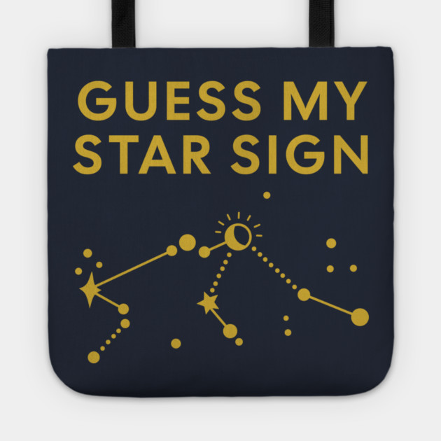 Guess My Star Sign – Aquarius Zodiac, Astrology Constellation - Classic Gold Print Tote by Designed By Marty