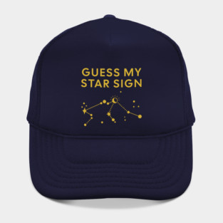 Guess My Star Sign – Aquarius Zodiac, Astrology Constellation - Classic Gold Print Hat
