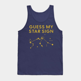 Guess My Star Sign – Aquarius Zodiac, Astrology Constellation - Classic Gold Print Tank Top