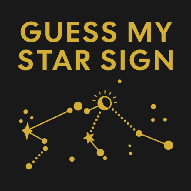 Guess My Star Sign – Aquarius Zodiac, Astrology Constellation - Classic Gold Print by Designed By Marty