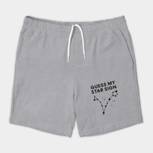 Guess My Star Sign – Pisces Zodiac, Astrology Constellation - Black Print Shorts