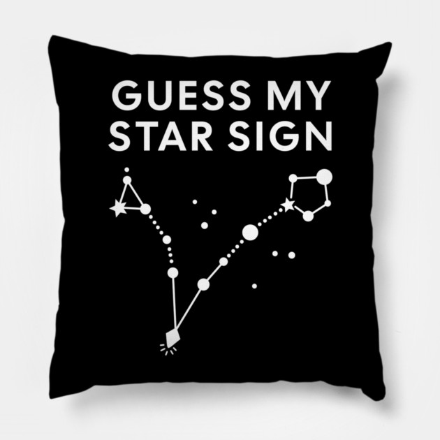 Guess My Star Sign – Pisces Zodiac, Astrology Constellation - White Print Pillow by Designed By Marty