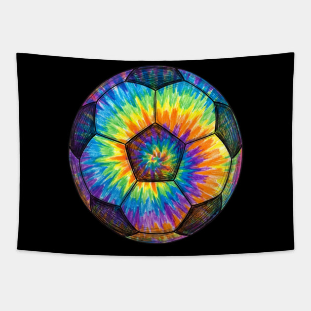 Tie-Dye Soccer Ball Tapestry by Creatifly Graphic Tees