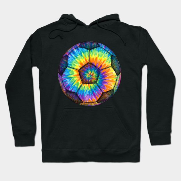 Tie-Dye Soccer Ball Hoodie by Creatifly Graphic Tees