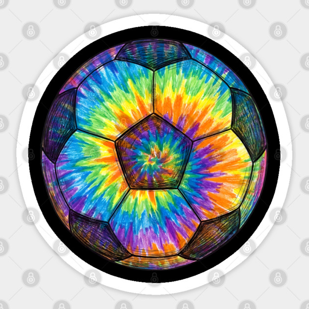 Tie-Dye Soccer Ball Sticker by Creatifly Graphic Tees