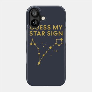 Guess My Star Sign – Pisces Zodiac, Astrology Constellation - Classic Gold Print Phone Case
