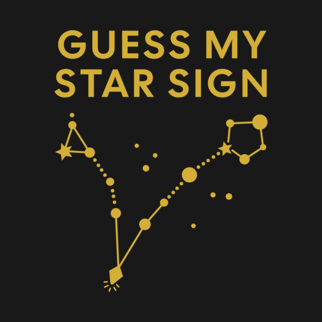 Guess My Star Sign – Pisces Zodiac, Astrology Constellation - Classic Gold Print by Designed By Marty