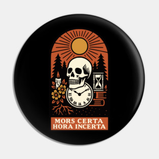 Memento Mori Sunrise – “Mors Certa, Hora Incerta” Skull Art Pin