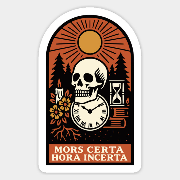 Memento Mori Sunrise – “Mors Certa, Hora Incerta” Skull Art Magnet by Designed By Marty