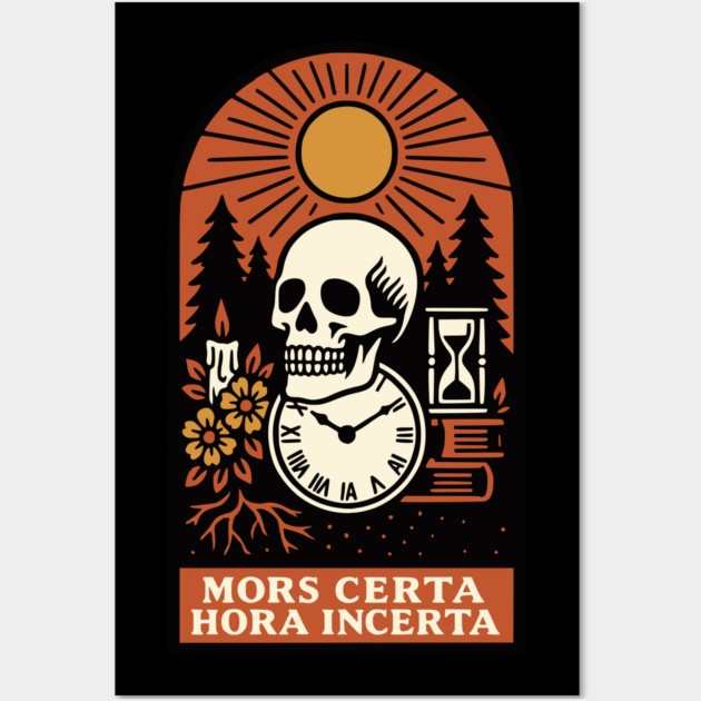 Memento Mori Sunrise – “Mors Certa, Hora Incerta” Skull Art Wall Art by Designed By Marty