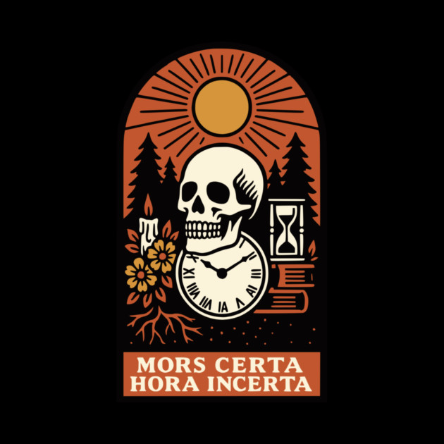 Memento Mori Sunrise – “Mors Certa, Hora Incerta” Skull Art by Designed By Marty