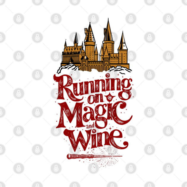 Running on Magic and Wine Wizard Wand and Castle by Joaddo