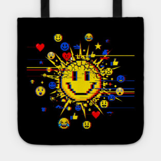 Glitched Emoji Explosion – Social Media Overload Sun Tote