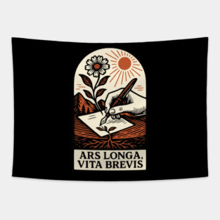 Ars Longa, Vita Brevis – Blooming Writer’s Latin Motto Tapestry