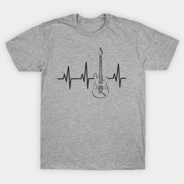 Electric Guitar Heartbeat Line String Player T-Shirt by Anticorporati