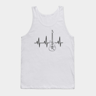 Electric Guitar Heartbeat Line String Player Tank Top