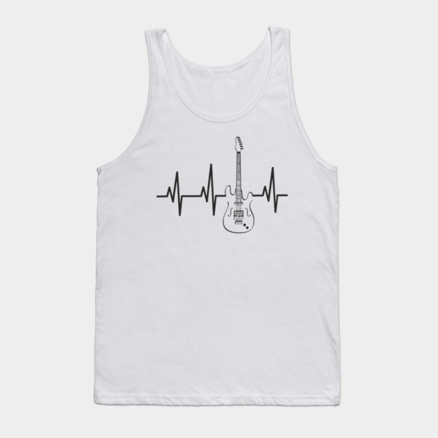 Electric Guitar Heartbeat Line String Player Tank Top by Anticorporati