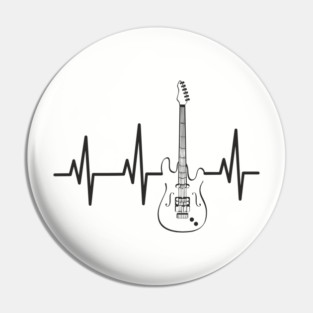 Electric Guitar Heartbeat Line String Player Pin